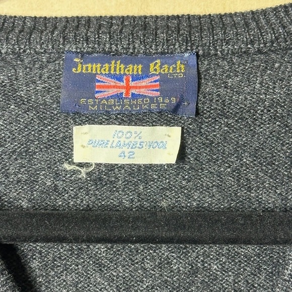 Vintage Jonathan Bach Sweater Vest 100% Pure Lambs Wool Men’s Size 42 - Picture 2 of 9